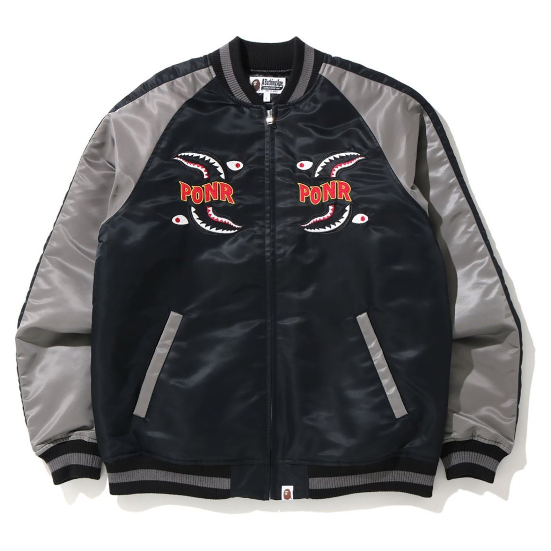 A Bathing Ape Men Shark Souvenir Jacket black