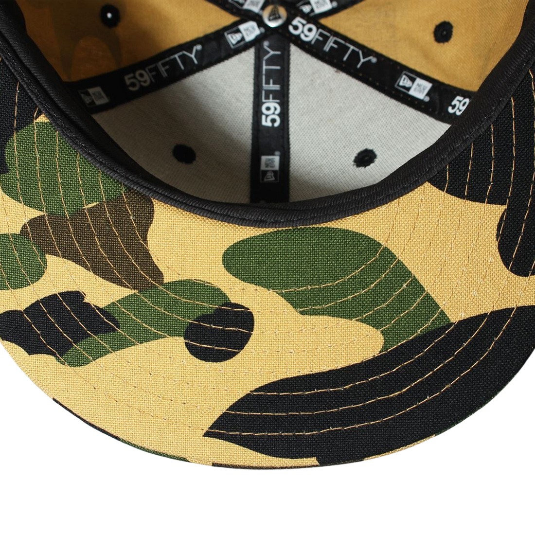 A Bathing Ape New Era 59 Fifty 1st Camo Ape Head Cap yellow