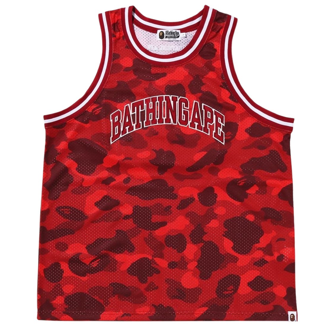 A Bathing Ape Men Color Camo Basketball Tank Top red