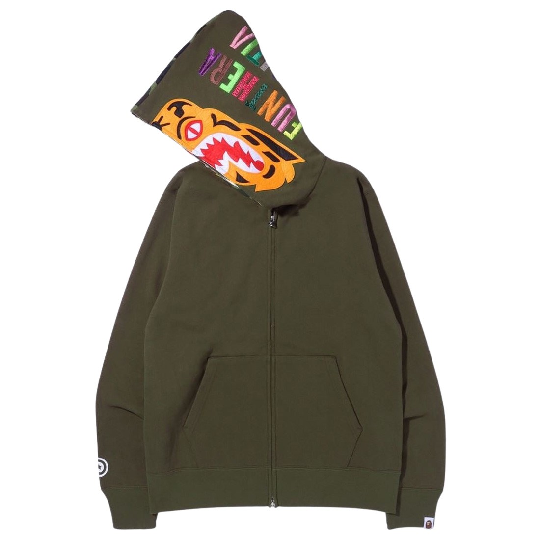 A Bathing Ape Men Tiger Full Zip Hoodie olive olive drab