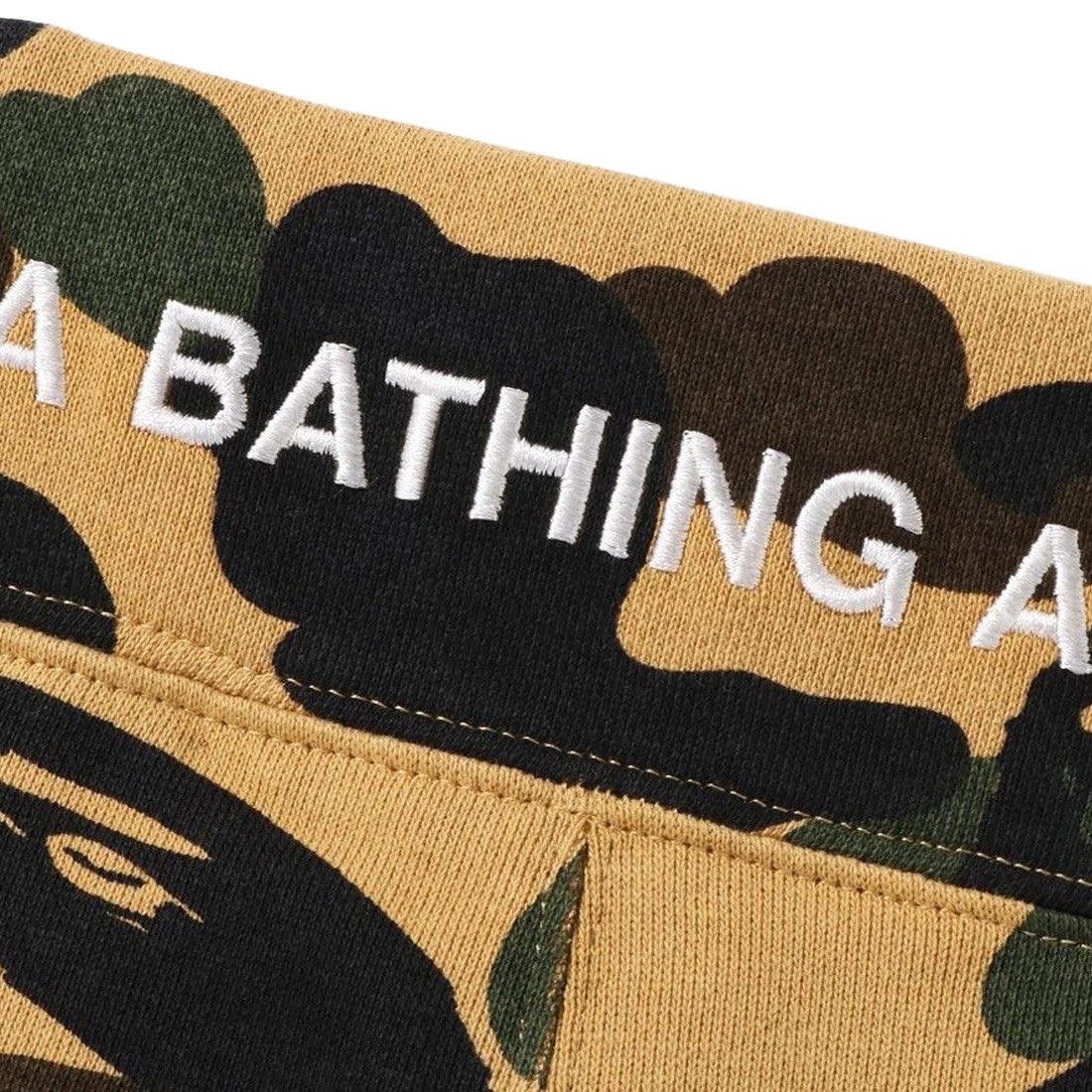 A Bathing Ape Men 1st Camo Sweat Shorts yellow