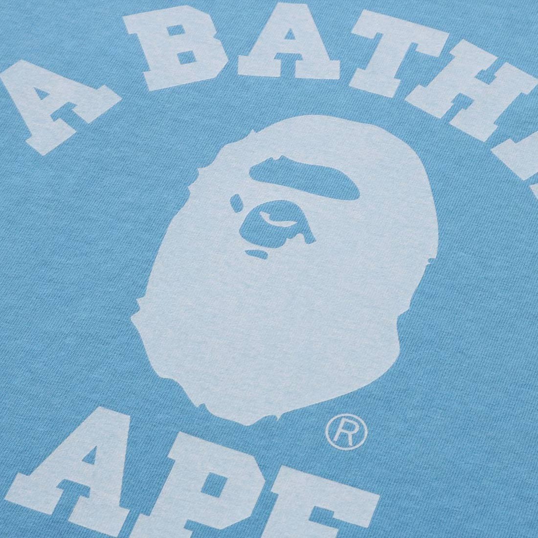 A Bathing Ape Men Pigment Dyed College Relaxed Fit Tee blue sax