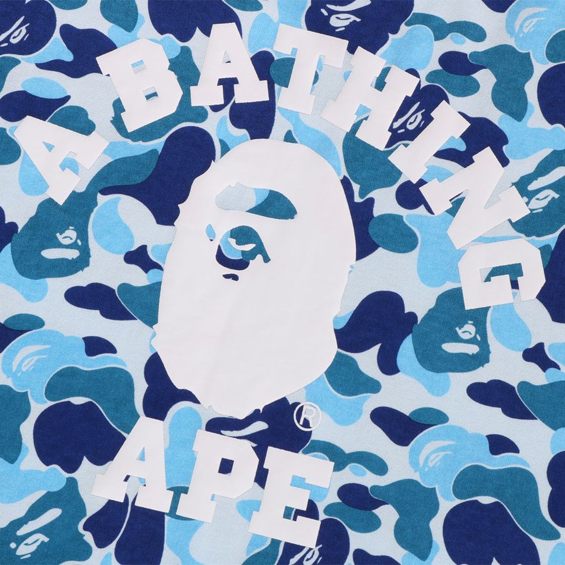A Bathing Ape Men ABC Camo College Tee blue