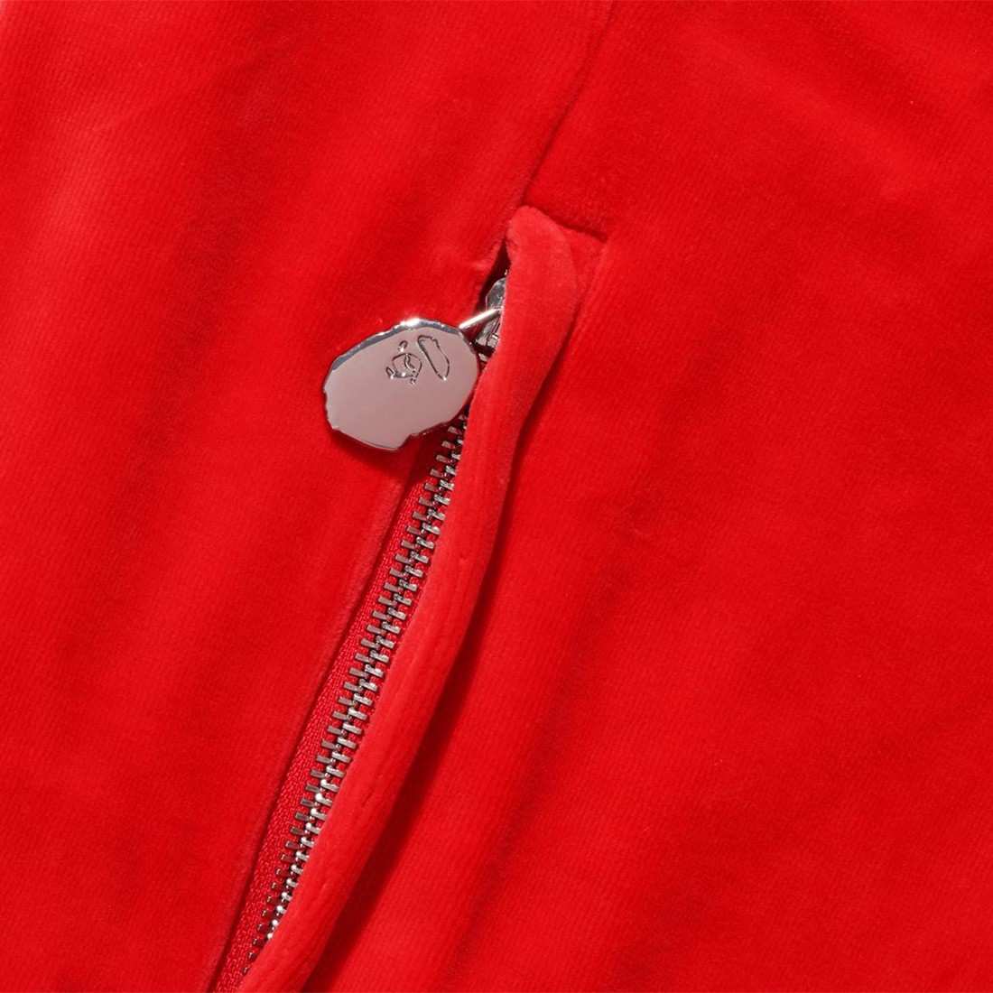 A Bathing Ape Men Metal Logo Pin Track Jacket red