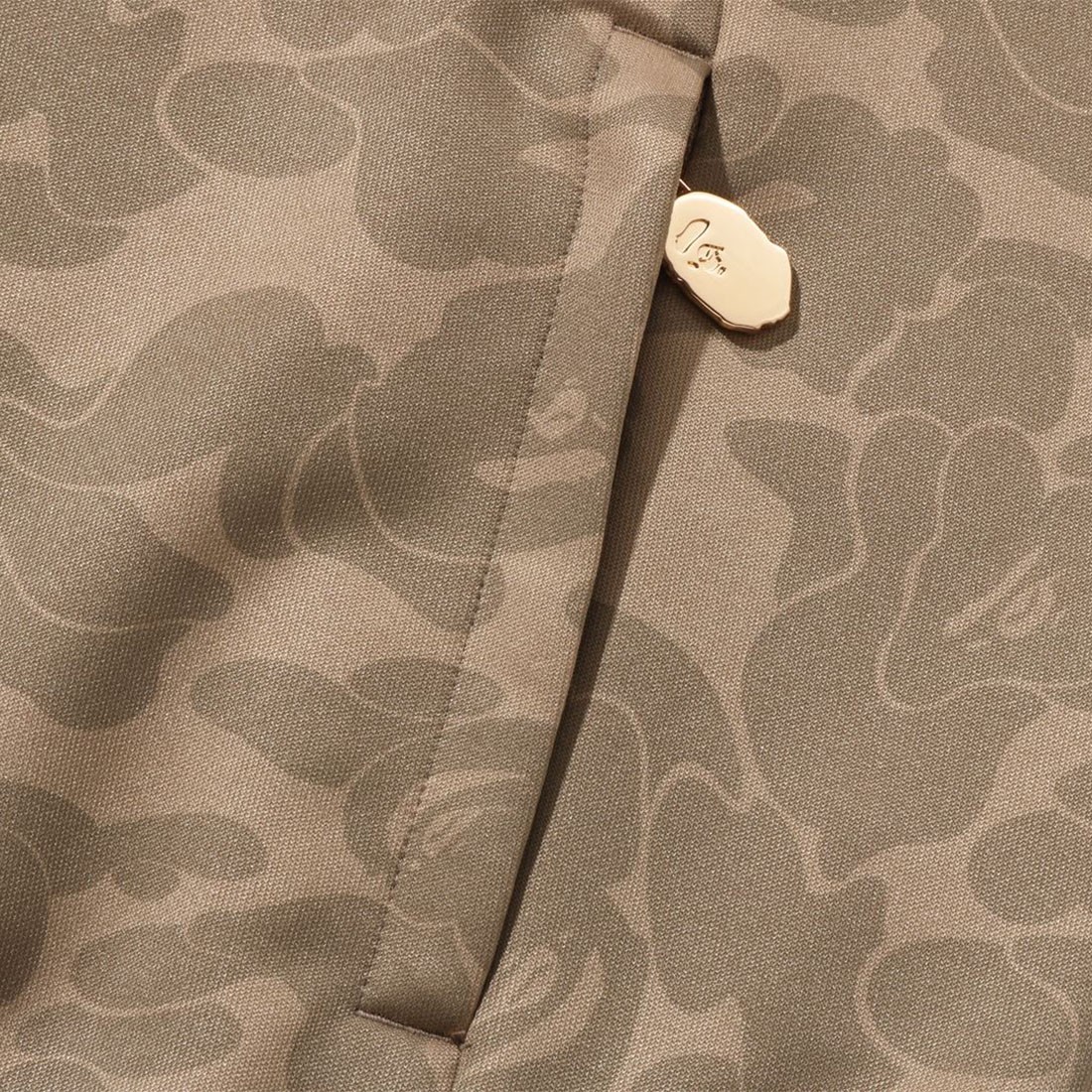A Bathing Ape Men Tonal Solid Camo Track Jacket beige