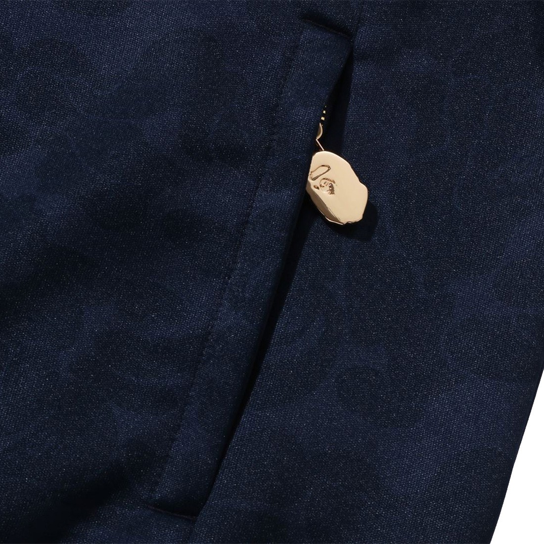 BAPE Tonal Solid Camo Metal Logo Pin Track Jacket Beige