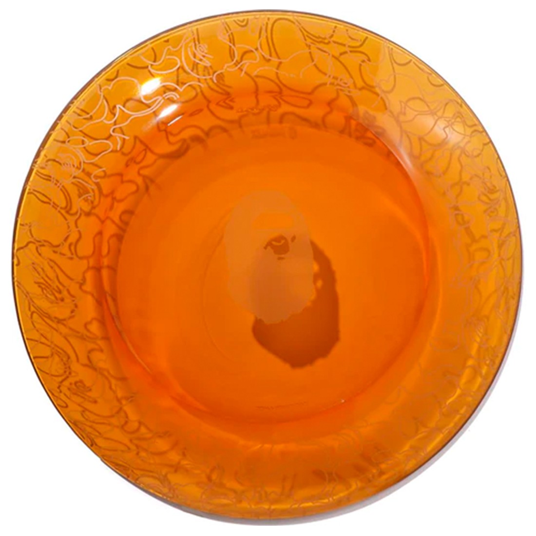 A Bathing Ape Neon Camo Glass Plate orange