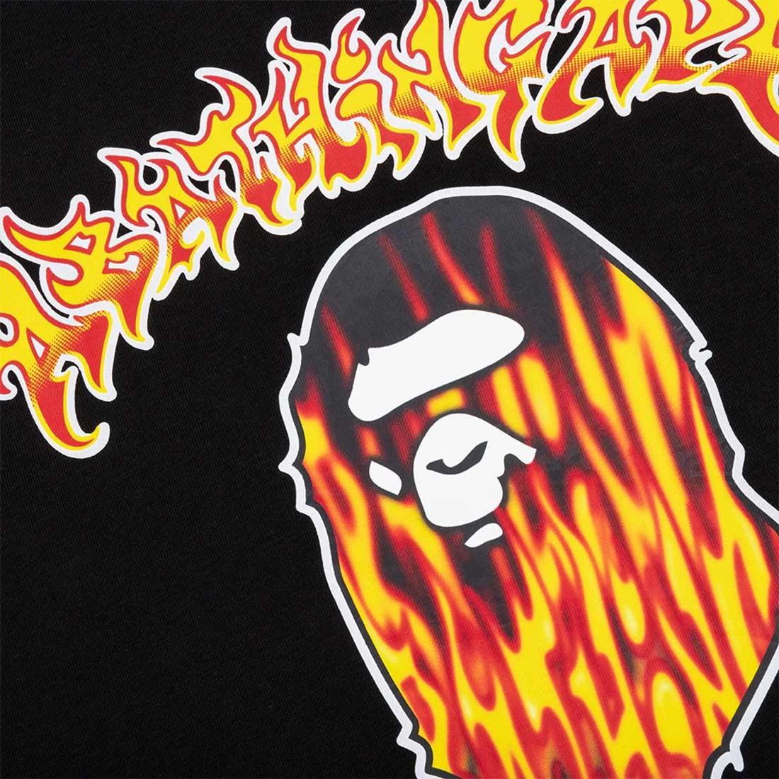 【A BATHING APE】MAD FLAME APE HEAD RELAXED FIT TEE /Tシャツ A Bathing Ape Men Mad Flame Ape Head Relaxed Fit Tee black
