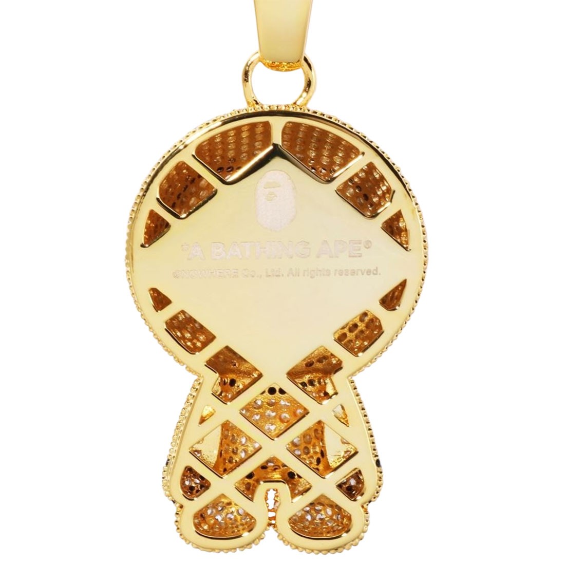 A Bathing Ape Milo Crystal Stone Necklace gold