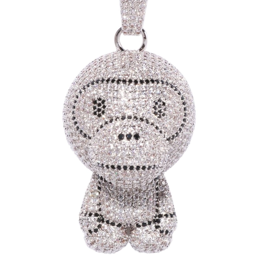 A Bathing Ape Milo Crystal Stone Necklace (silver)