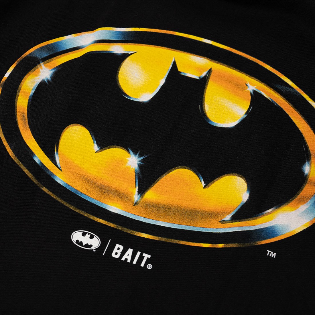BAIT x Batman Men Batman Gold Logo Tee black