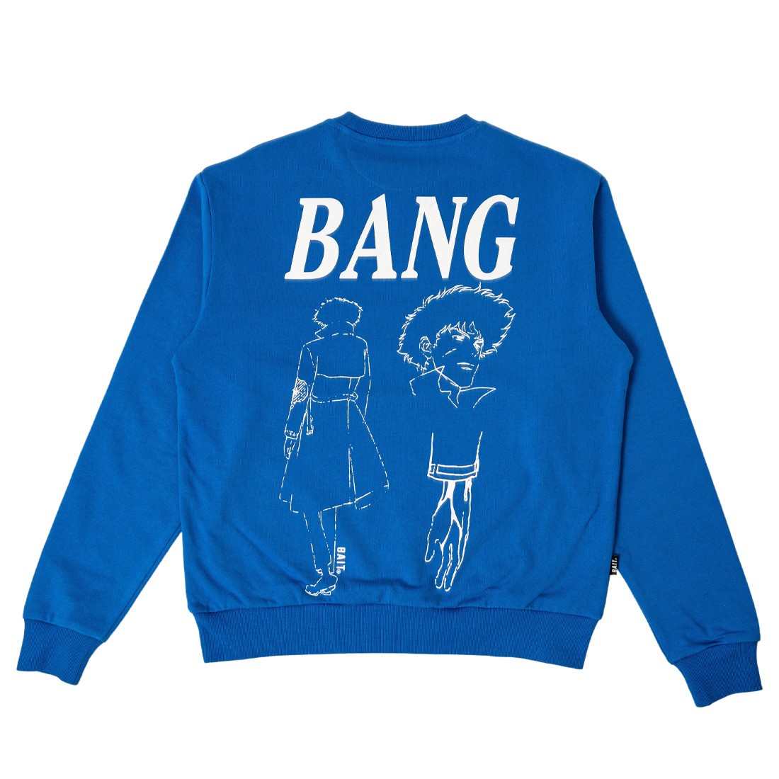 BAIT x Cowboy Bebop Men Bang Crewneck Sweater blue