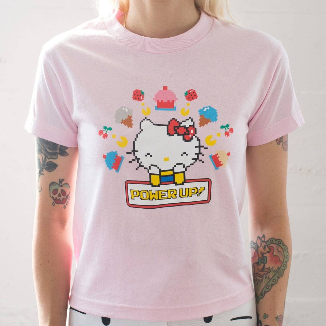 BAIT x Sanrio x Pac-Man Women Power Up Tee pink