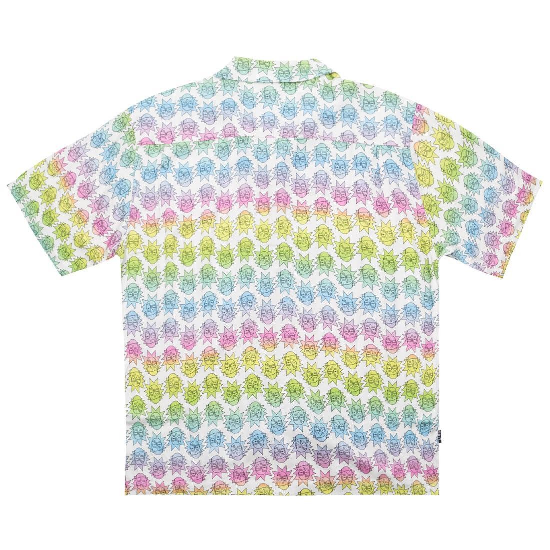 BAIT x Rick And Morty Men Face Hawaiian Button Up white rainbow face