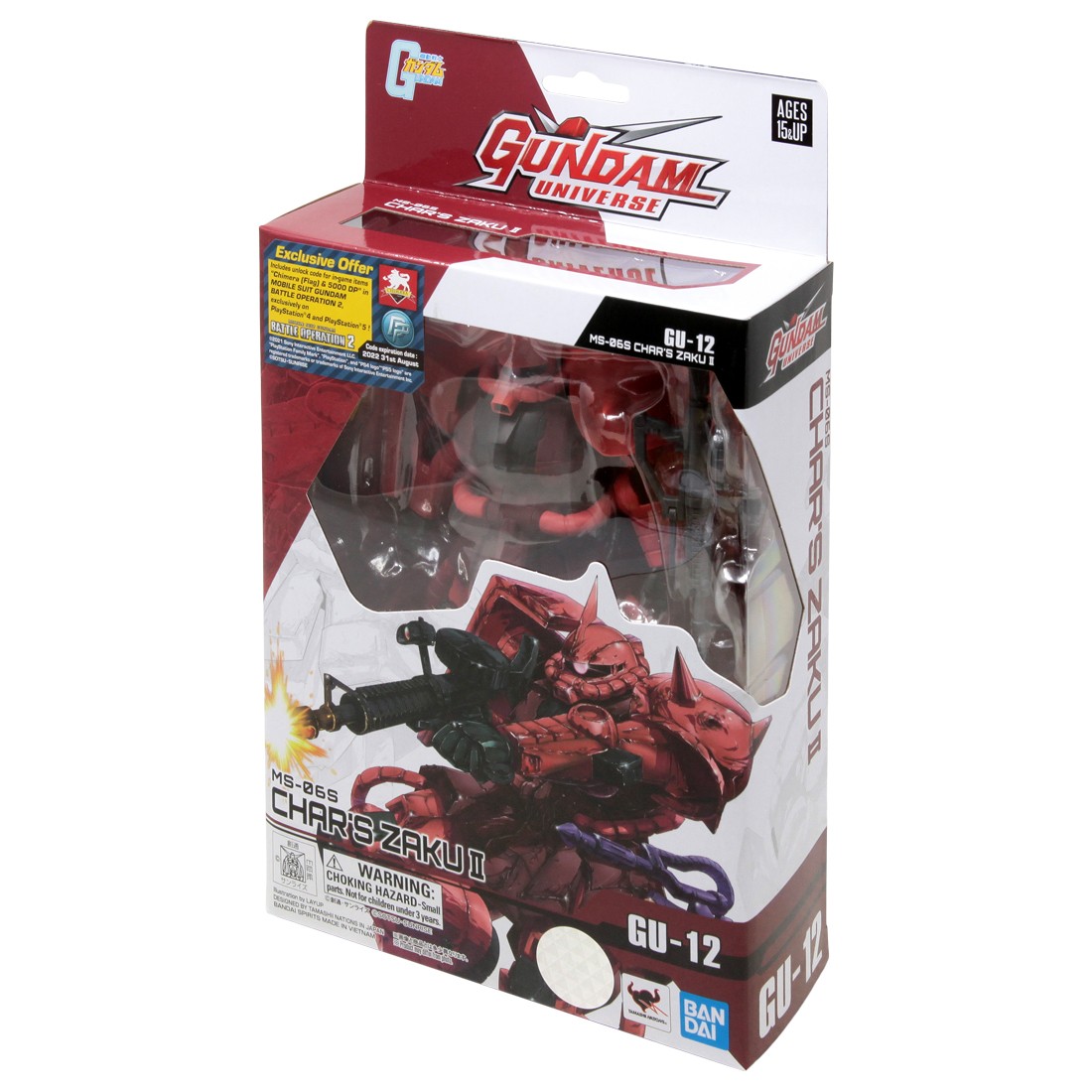 Bandai Gundam Universe Mobile Suit Gundam MS-06S Char#39;s Zaku II Action Figure Pink