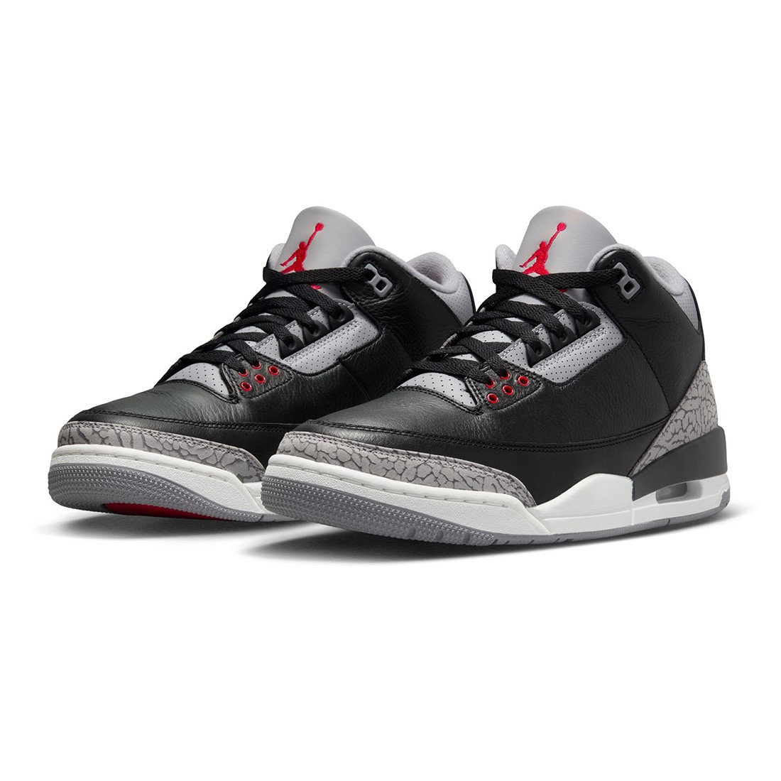 jordan men air jordan 3 retro black fire red cement grey summit white