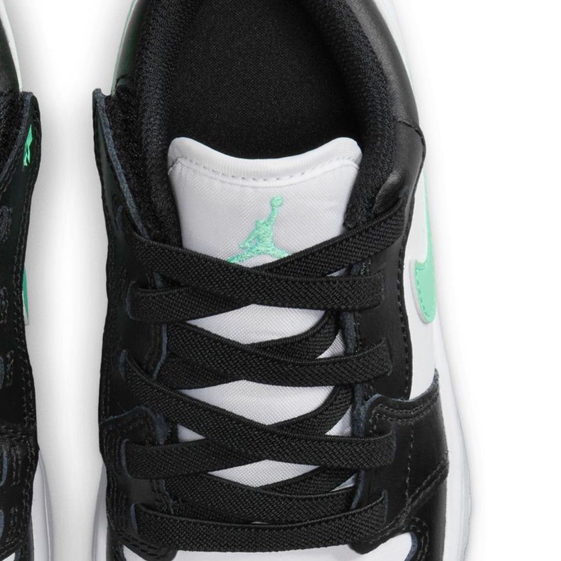 jordan little kids jordan 1 low alt white black green glow