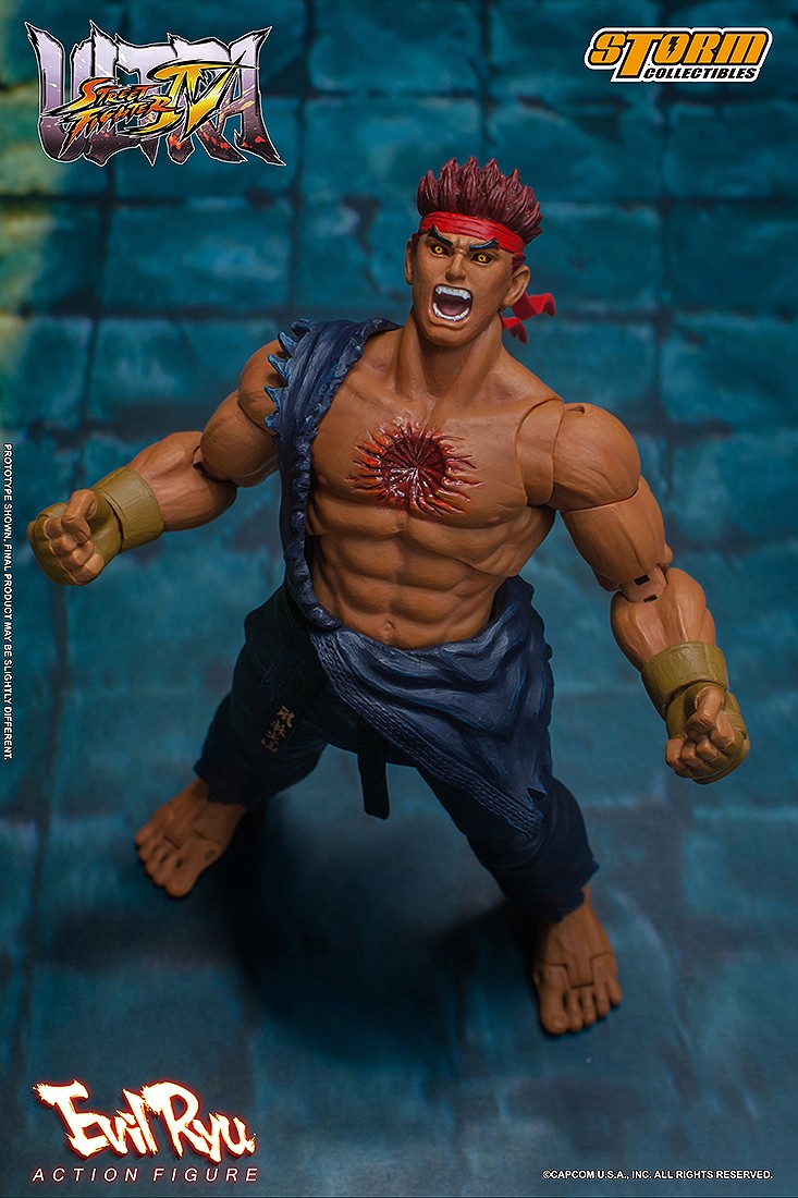 Storm Collectibles Ultimate Street Fighter IV Evil Ryu Action Figure red
