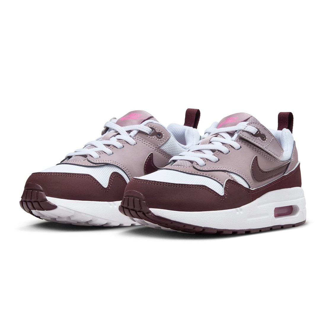 nike little kids air max 1 easyon white burgundy crush lt violet ore