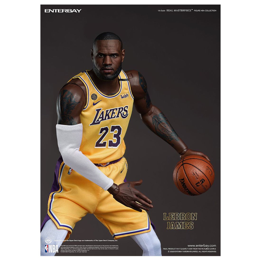 NBA x Enterbay LA Lakers LeBron James Real Masterpiece 1/6 Scale Figure  (yellow)
