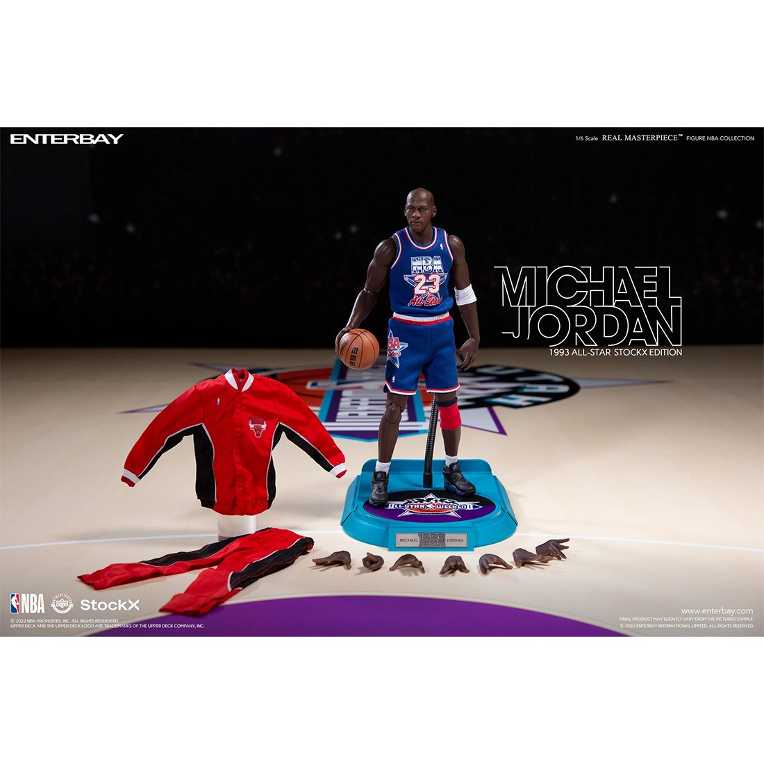 NBA x Enterbay Chicago Bulls Michael Jordan Real Masterpiece 1/6 Scale  Figure (blue)