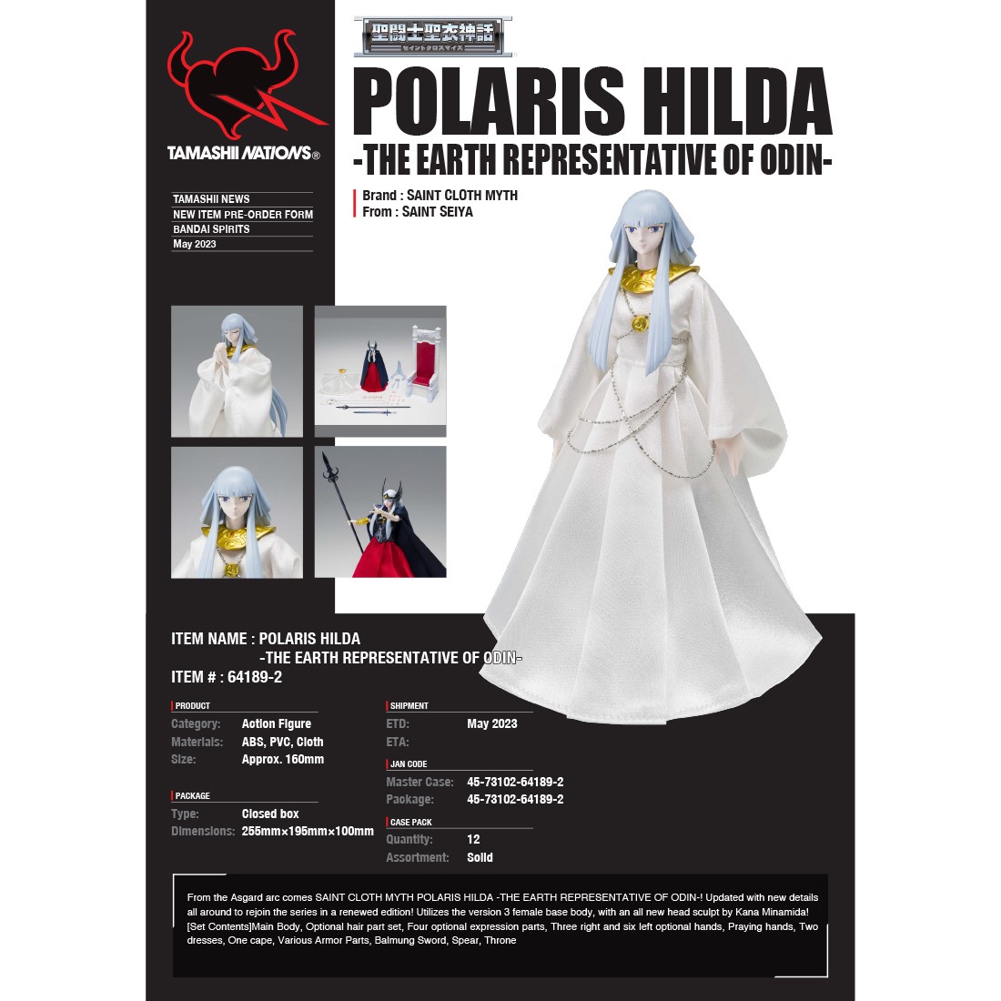 Tamashii Nations Saint Seiya – Saint Cloth Myth Ex Polaris Hilda – Bandai Spirits – Rappresentante Terrestre Di Odino
