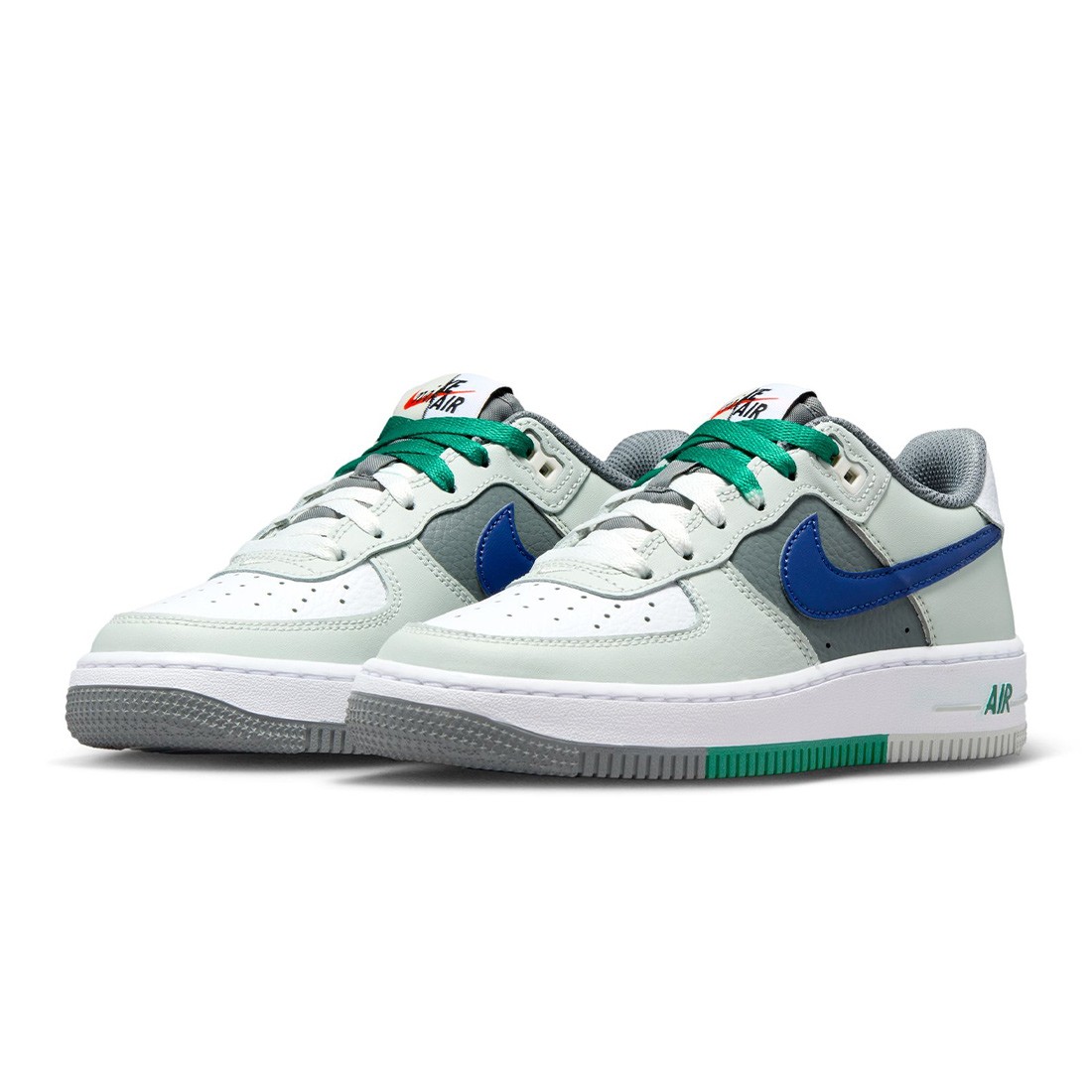 nike big kids force 1 lv8 2 light silver deep royal blue white