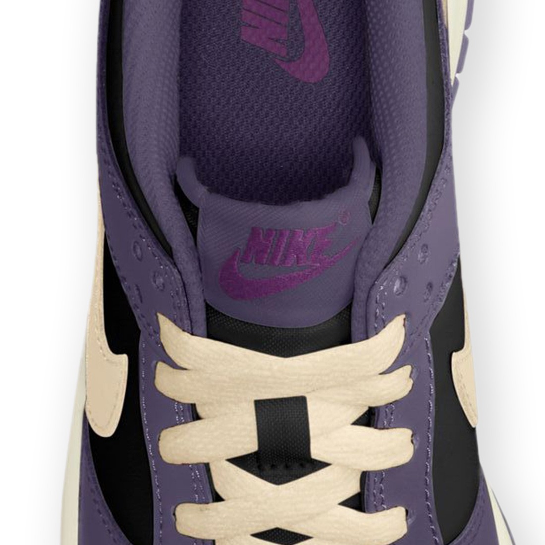 nike big kids dunk low black pale ivory dark raisin sail