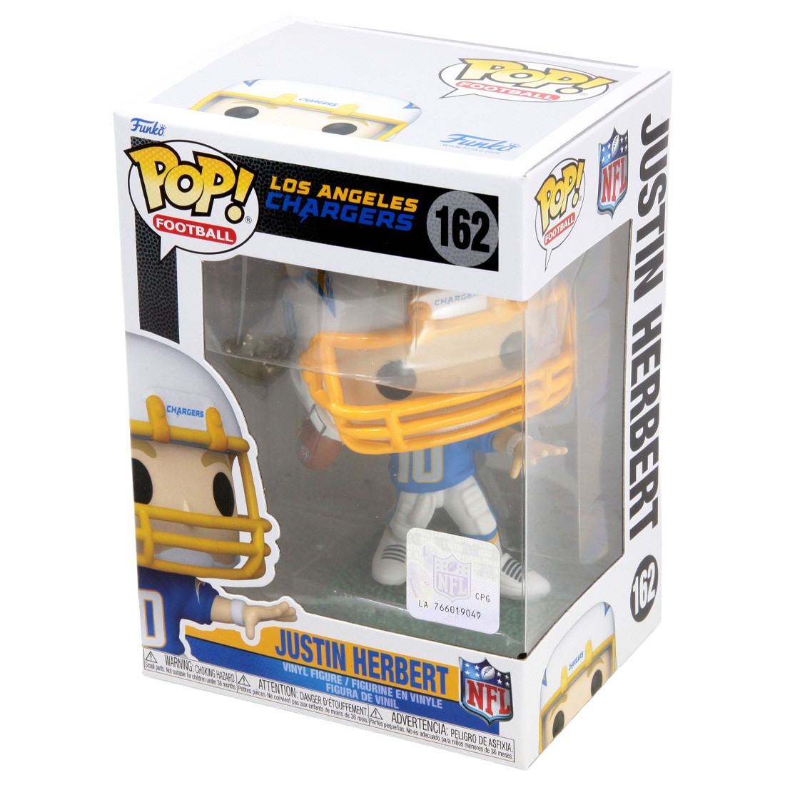 Justin Herbert Pop! Football Figura In Vinile + Protettore Grafico ToysDiva - Bundle Collezionista Con Custodia PET 0,35mm