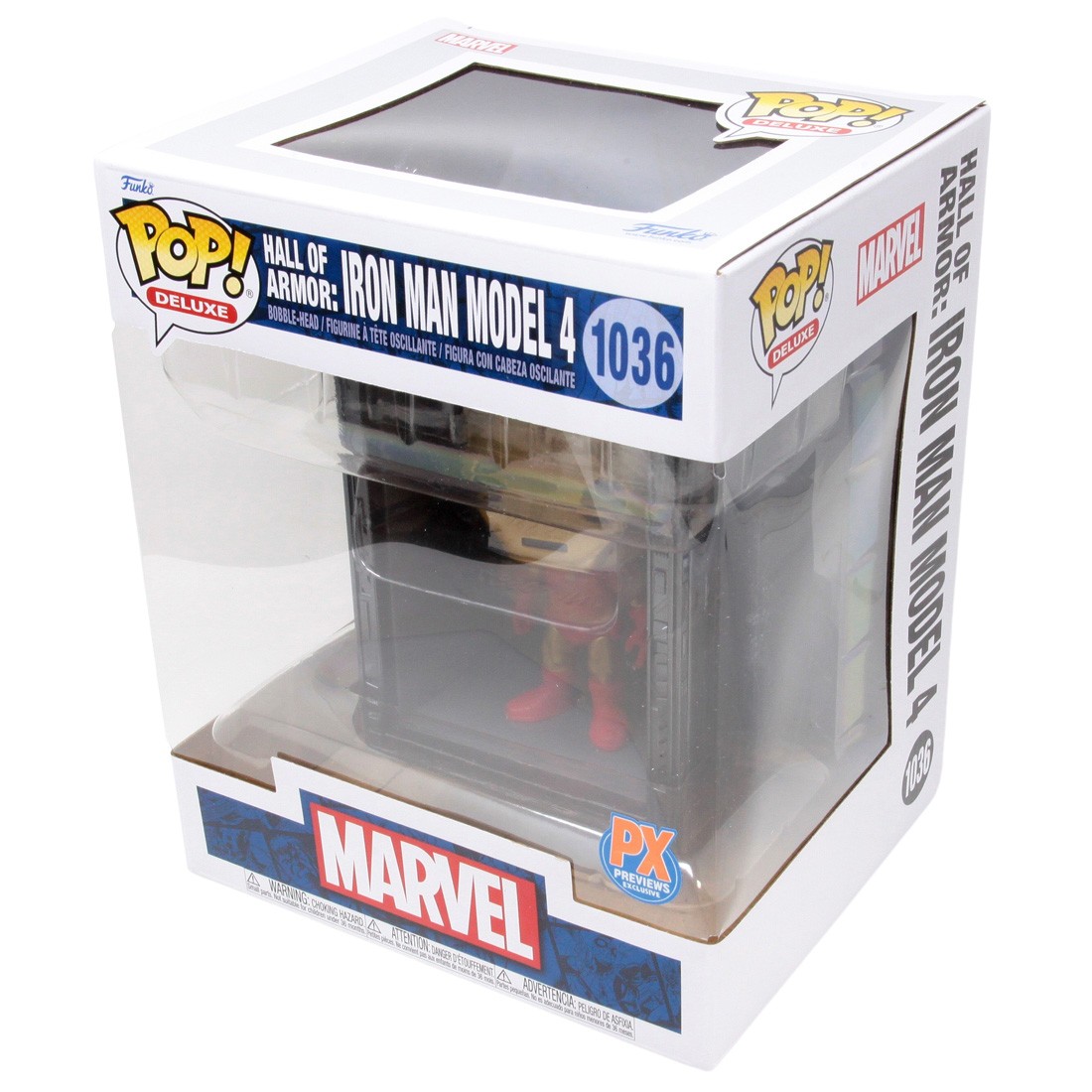 Funko POP Deluxe Marvel - Hall Of Armor Iron Man Model 4 PX Previews  Exclusive red gold