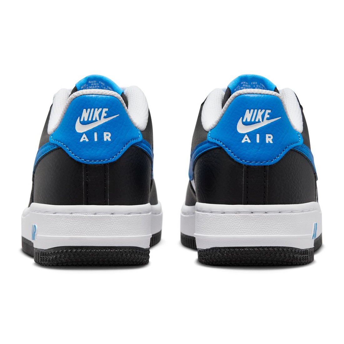 Nike Air Force 1 (GS) Big Kids' Shoes Black-White-Light Photo Blue