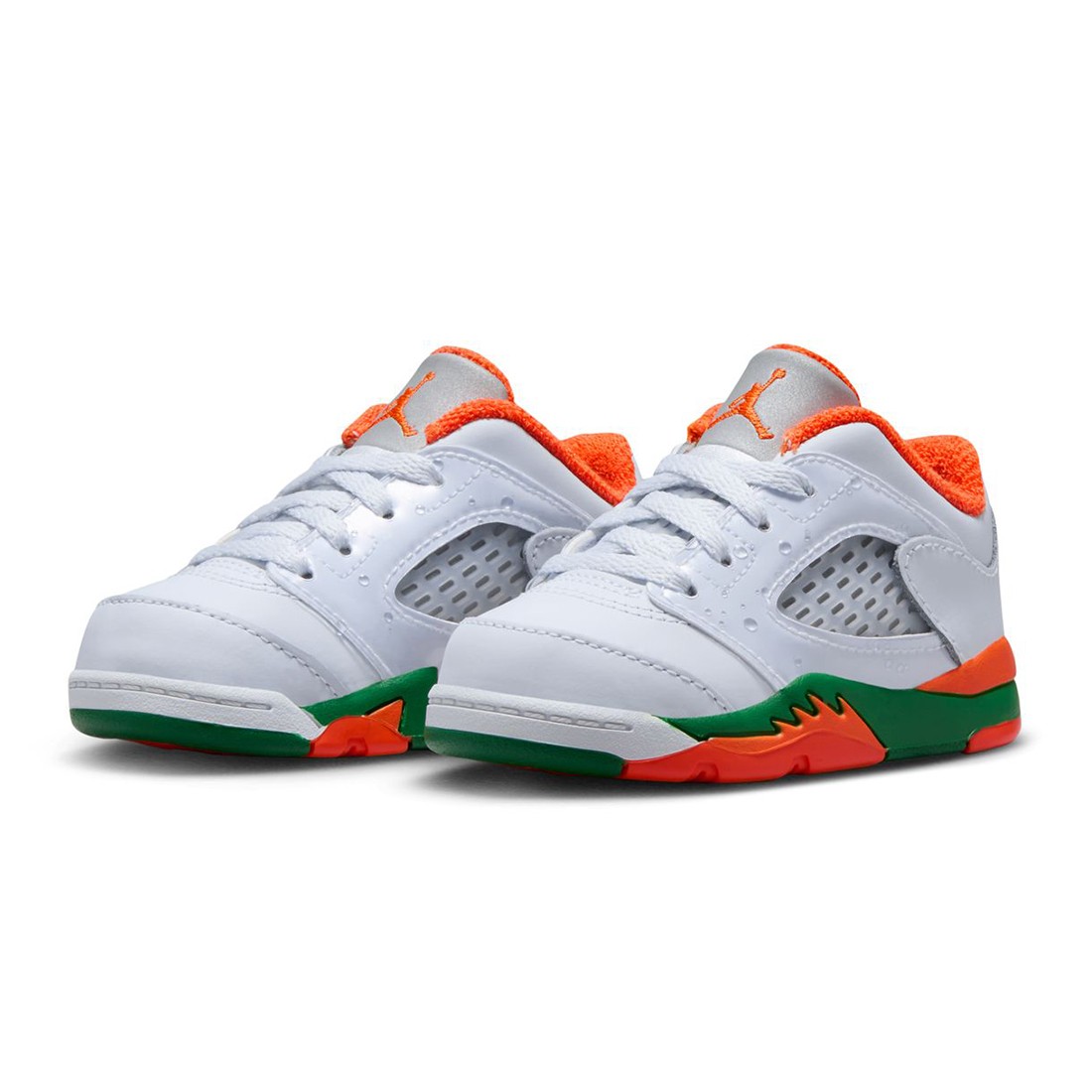 jordan toddlers jordan 5 retro low td football grey brilliant ornge pine green