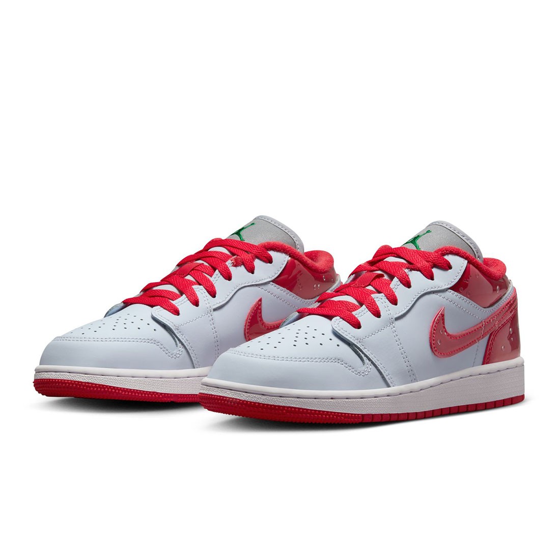 jordan big kids air jordan 1 low se gs football grey university red pine  green