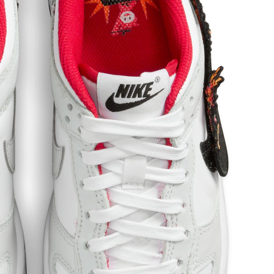 nike big kids dunk low gs white black white university red