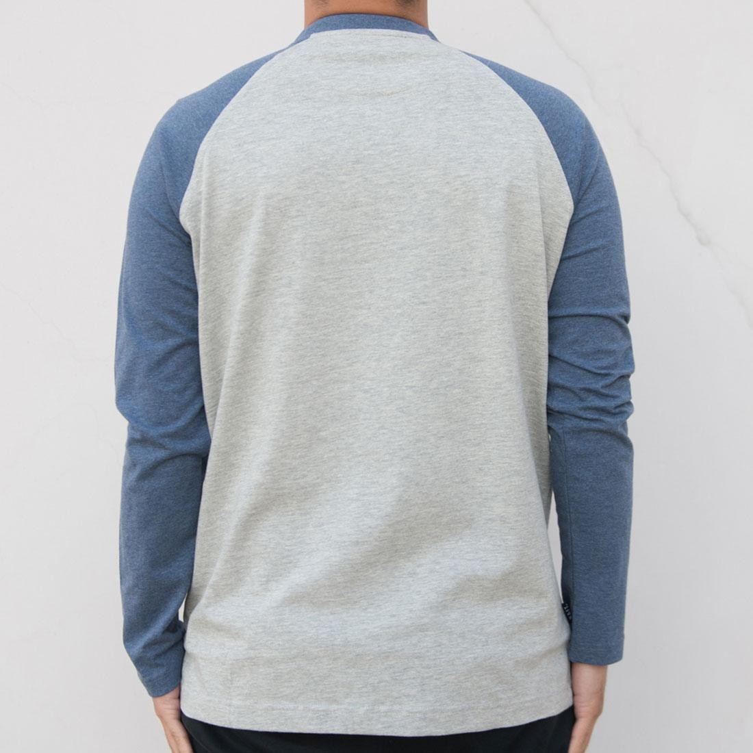 BAIT Men Core Henley Long Sleeve Tee gray blue