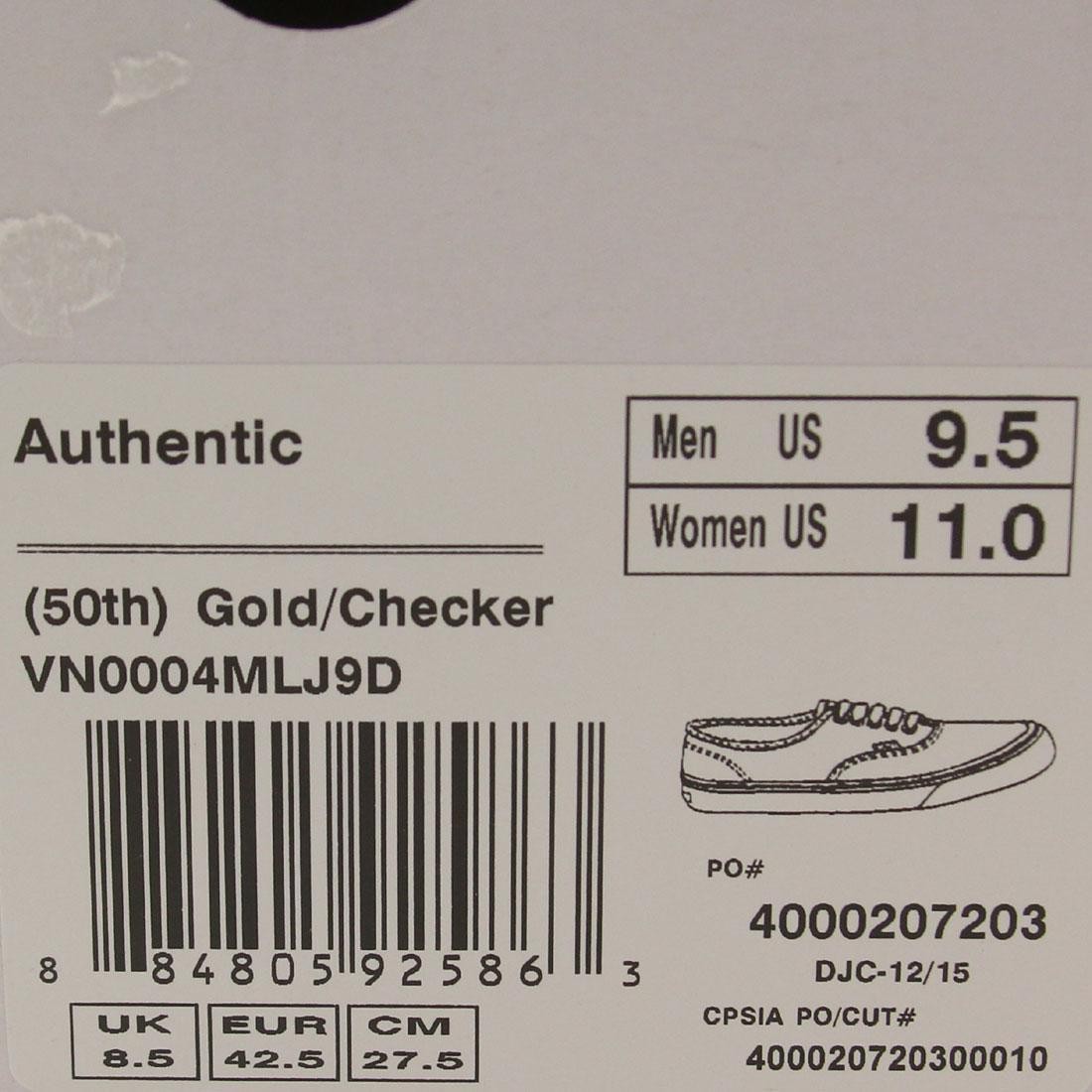 Vans gold checker clearance