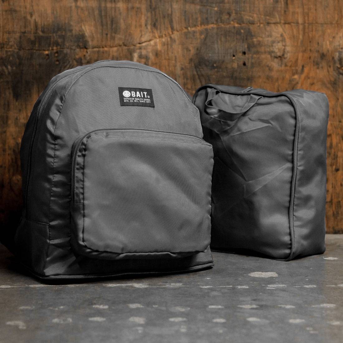 BAIT Lightweight Packable And Detachable Sneaker Nylon Backpack (gray /  iron gray)