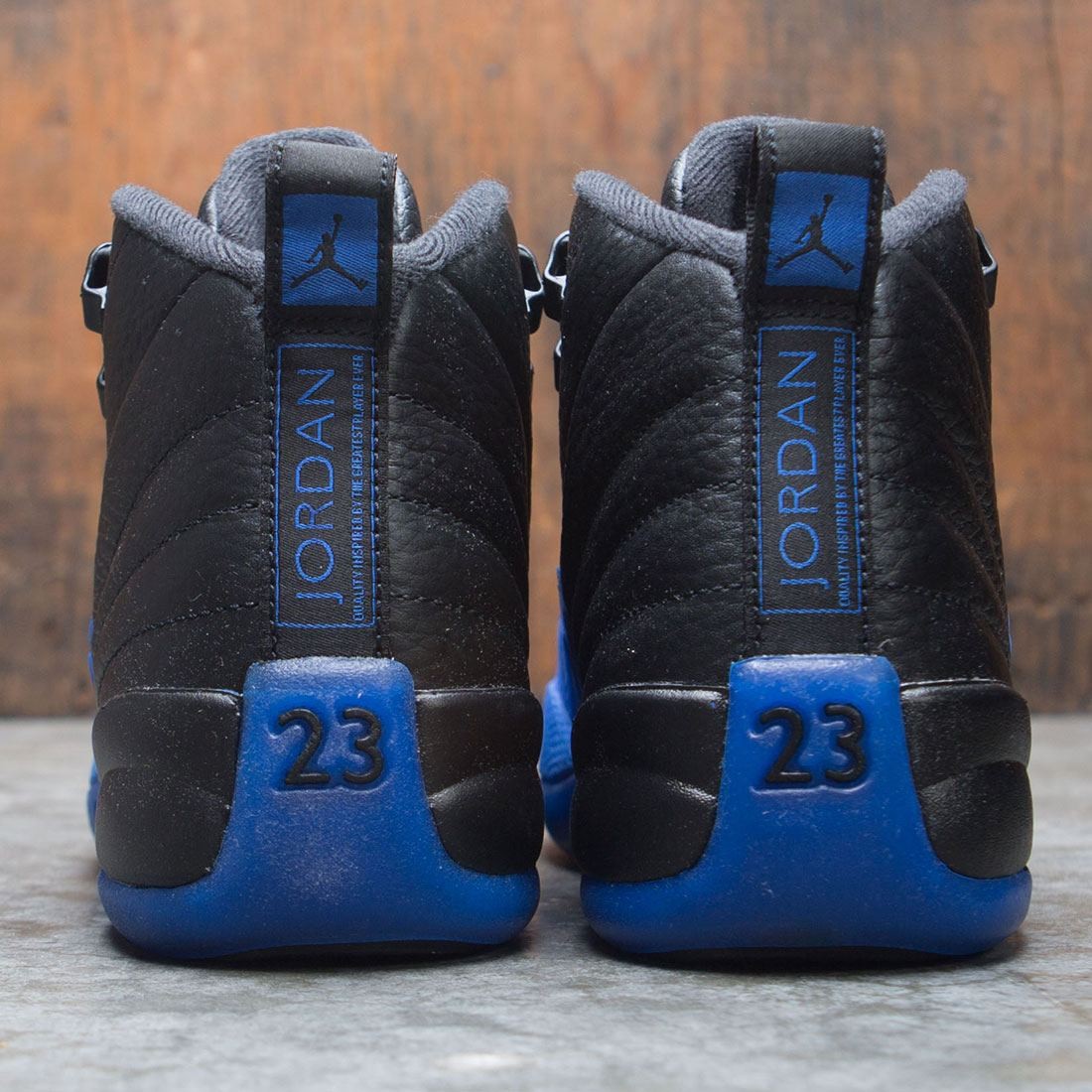 jordan big kids air jordan 12 retro black game royal black