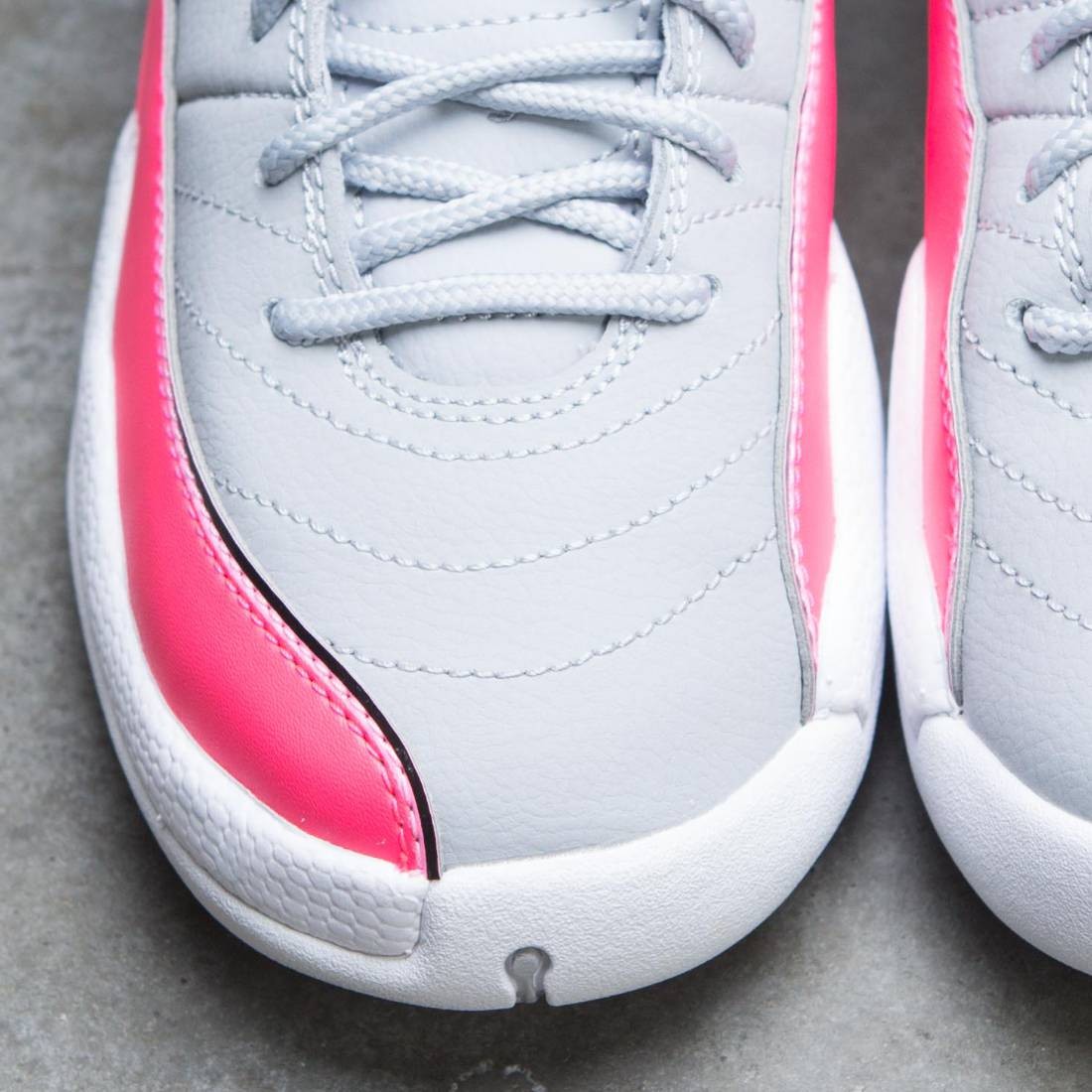 Retro 12 wolf grey racer pink top