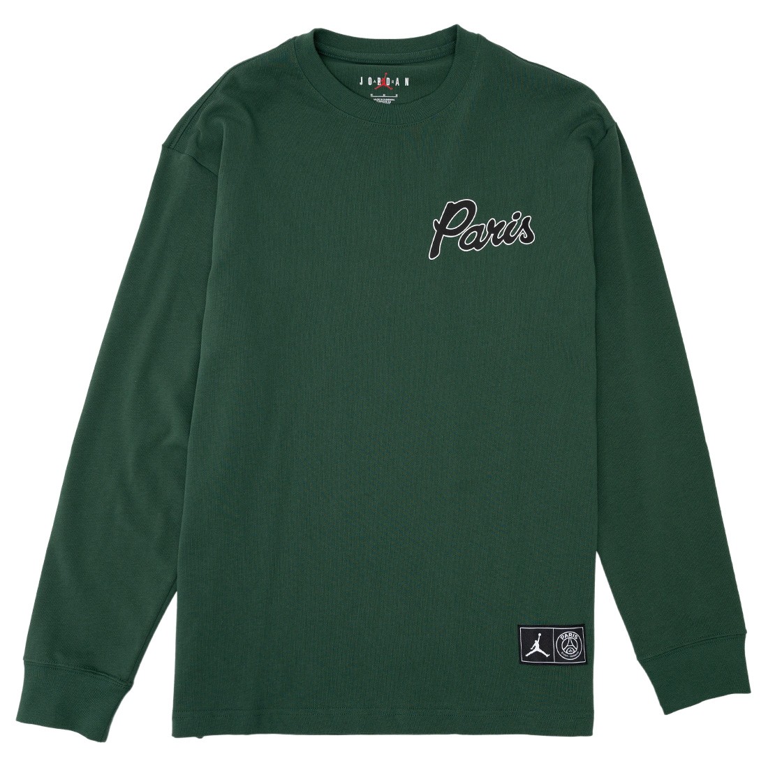 jordan men paris saint germain long sleeves tee noble green
