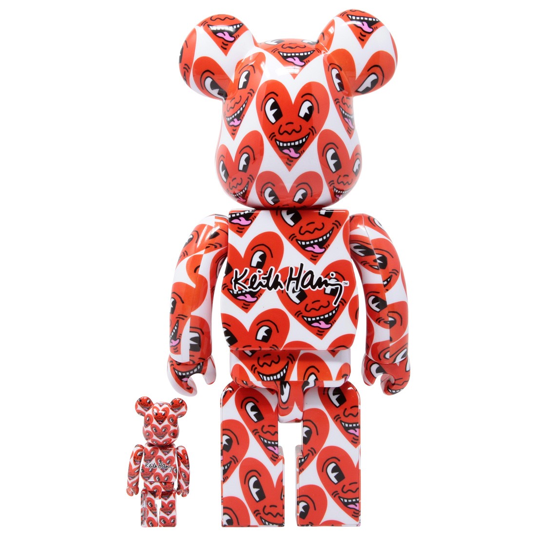 Medicom Keith Haring #6 100% 400% Bearbrick Figure Set (red)
