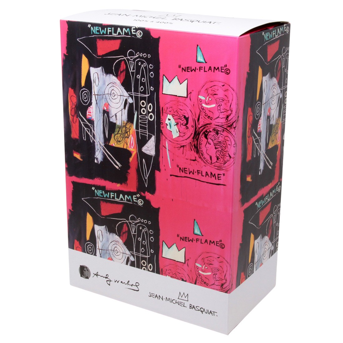 Medicom Andy Warhol x Jean-Michel Basquiat #1 100% 400% Bearbrick Figure  Set (red)