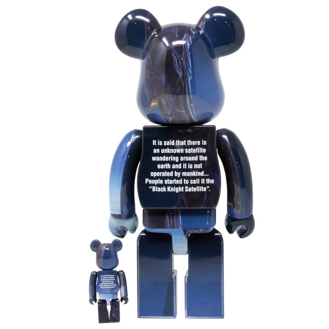 Medicom Black Knight Satellite 100% 400% Bearbrick Figure Set (black)