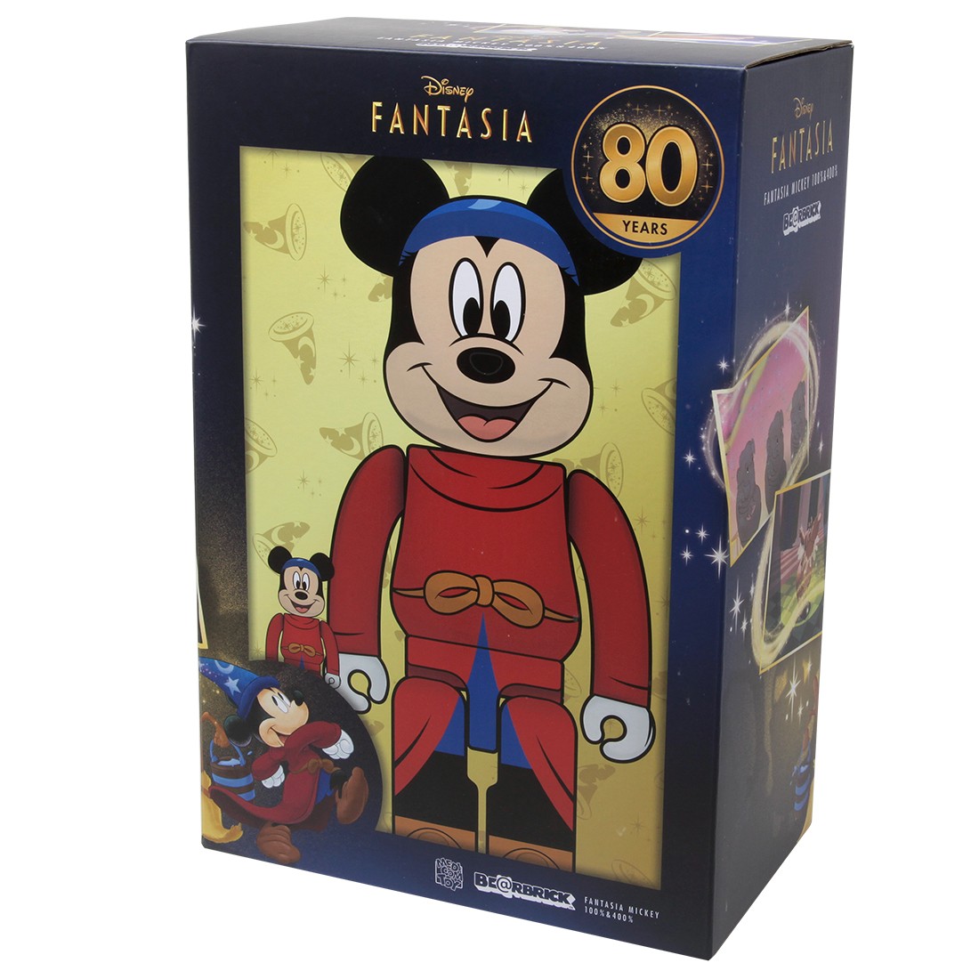 Medicom Disney Fantasia Mickey Mouse 100% 400% Bearbrick Figure Set (red)