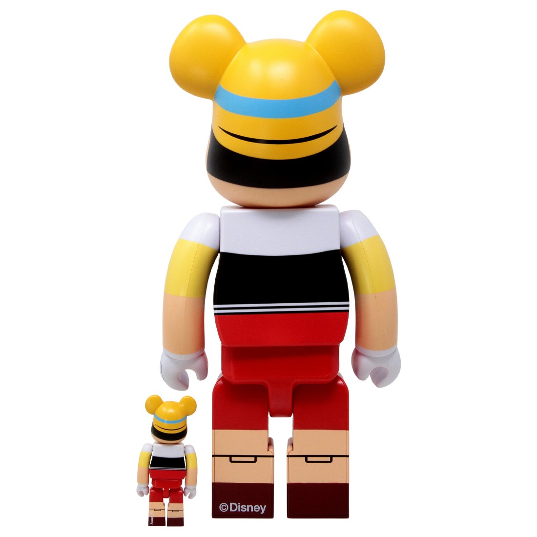 Medicom Disney Pinocchio 100% 400% Bearbrick Figure Set yellow