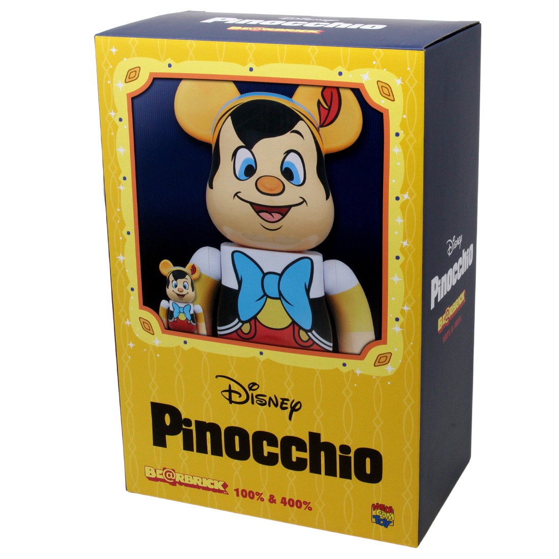 Medicom Disney Pinocchio 100% 400% Bearbrick Figure Set (yellow)