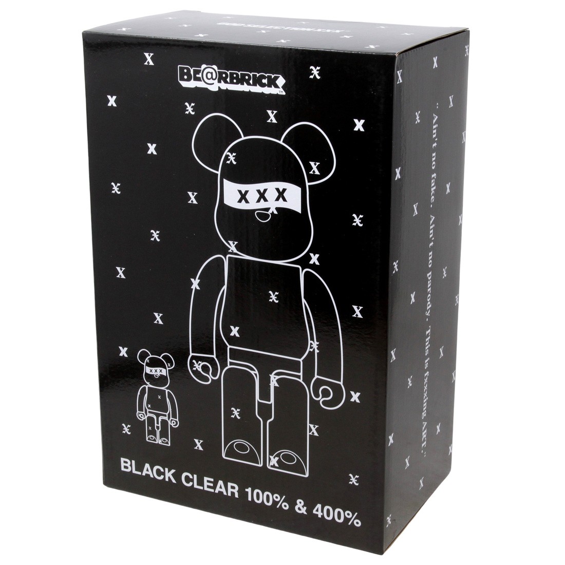 Medicom God Selection XXX Black Clear 100% 400% Bearbrick Figure Set (black)