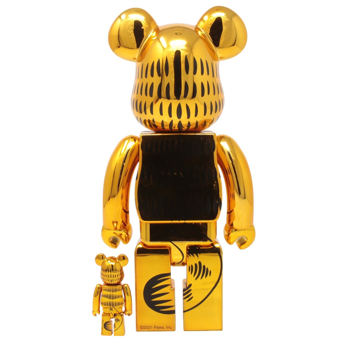 Medicom Garfield Gold Chrome Ver. 100% 400% Bearbrick Figure Set (gold)
