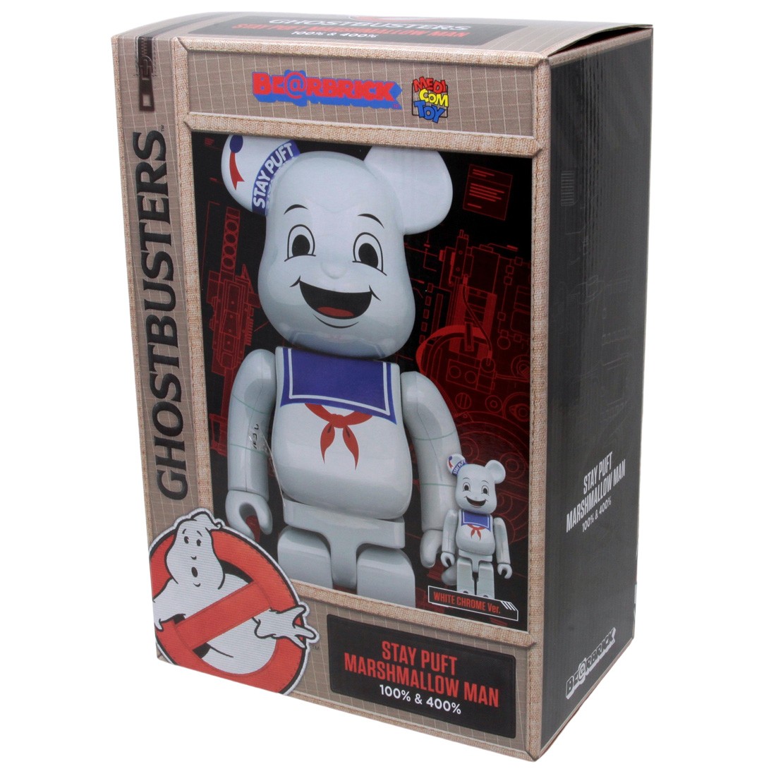 Medicom Ghostbusters Stay Puft Marshmallow Man White Chrome Ver 