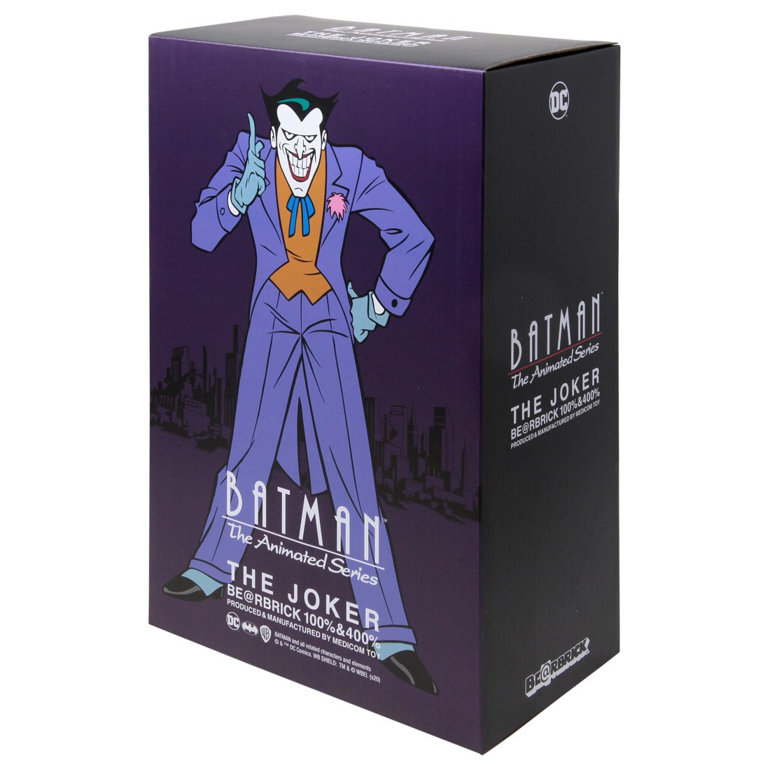 Medicom Joker Batman The Animated Series Version 100% 400% Bearbrick Figure  Set (purple)